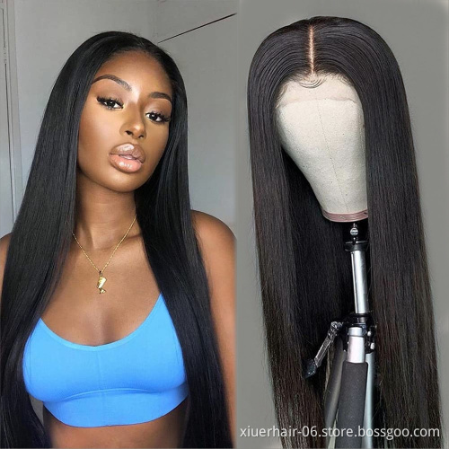 4*4 Human Lace Closure Wig Brazilian Virgin Human Hair Lace Wigs With baby Hair Silky Straight